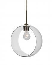 Besa Lighting J-PLATOCL-BR-NI - Besa, Plato Cord Pendant For Multiport Canopies, Clear, Bronze Finish, 1x60W Medium Base