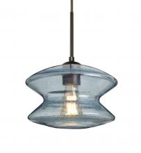 Besa Lighting J-ZENBL-EDIL-BR - Besa, Zen Cord Pendant For Multiport Canopy, Blue Bubble, Bronze Finish, 1x8W LED Filament