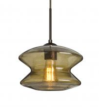 Besa Lighting J-ZENLT-EDIL-BR - Besa, Zen Cord Pendant For Multiport Canopy, Latte Bubble, Bronze Finish, 1x8W LED Filament