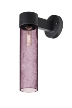 Besa Lighting JUNI16PL-WALL-EDIL-BK - Besa, Juni 16 Outdoor Sconce, Plum Bubble, Black Finish, 1x4W LED Filament