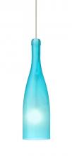 Besa Lighting 1XT-1684BF-SN - Besa Pendant Botella 10 Satin Nickel Blue Frost 1x35W Halogen