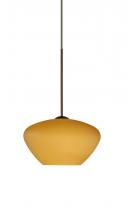 Besa Lighting 1XT-541080-BR - Besa Pendant Peri Bronze Amber Matte 1x50W Halogen