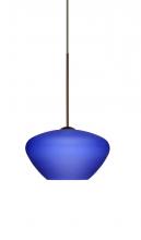 Besa Lighting 1XT-541087-BR - Besa Pendant Peri Bronze Blue Matte 1x50W Halogen