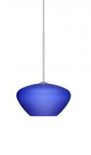 Besa Lighting 1XC-541087-SN - Besa Pendant Peri Satin Nickel Blue Matte 1x50W Halogen