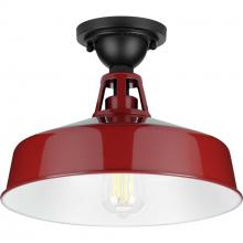 Progress P550070-039 - Cedar Springs Collection Red One-Light Semi-Flush Mount