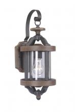 Craftmade Z7904-TBWB - Ashwood 1 Light Small Outdoor Wall Lantern in Textured Black/Whiskey Barrel