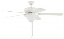 Craftmade DCF52W5C1W - Decorator's Choice 52" 5-Blade 2 Light Ceiling Fan in Matte White w/ Matte White Blades
