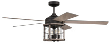 Craftmade NIC56FBLW5 - Nicolas 56" 5-Blade Ceiling Fan in Flat Black/Light Wenge w/ Light Wenge Blades