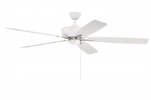 Craftmade S60WPLN5-60WWOK - Super Pro 60" 5-Blade Ceiling Fan in White/Polished Nickel w/ White/Washed Oak Blades