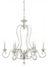 Designers Fountain 94386-CWW - Newport Collection - 6 Light - Chandelier - 31.75"W - 33.75"H - Coastal Weathered White