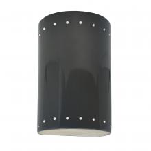 Justice Design Group CER-5990W-GRY - Small ADA Cylinder w/ Perfs - Closed Top (Outdoor)