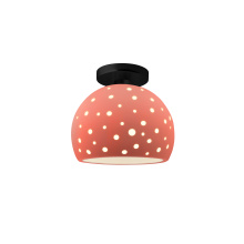 Justice Design Group CER-6357-BSH-MBLK-LED1-700 - Perforated Small Globe LED Semi-Flush