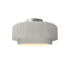 Justice Design Group CER-6370-BIS-NCKL - Small Tier Pleated Semi-Flush