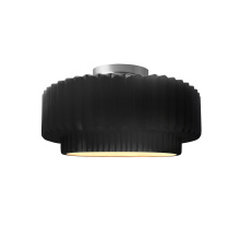 Justice Design Group CER-6370-BLK-NCKL - Small Tier Pleated Semi-Flush