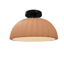 Justice Design Group CER-6623-ADOB-MBLK - Pleated Dome Semi-Flush