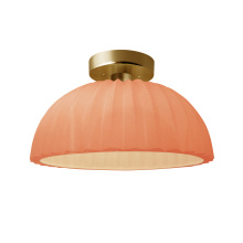 Justice Design Group CER-6623-BSH-BRSS - Pleated Dome Semi-Flush