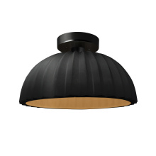 Justice Design Group CER-6623-CBGD-MBLK - Pleated Dome Semi-Flush