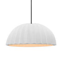 Justice Design Group CER-6633-BIS-MBLK-BKCD - Pleated Dome 1-Light Pendant