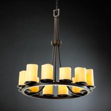 Justice Design Group CNDL-8763-14-AMBR-DBRZ - Dakota 12-Light Ring Chandelier (Tall)