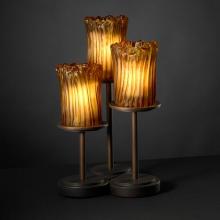 Justice Design Group GLA-8797-16-WHTW-MBLK - Dakota 3-Light Table Lamp