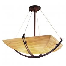 Justice Design Group PNA-9724-25-WAVE-DBRZ - 36" Pendant Bowl w/ Crossbar