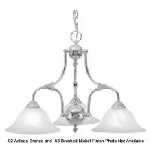 International 13720-53 - Three Light Nickel Down Chandelier