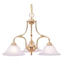 International 13720-10 - Three Light Brass Down Chandelier