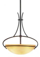 International 13880-02 - Three Light Bronze Up Pendant