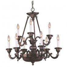 International 24524-02 - Nine Light Bronze Up Chandelier