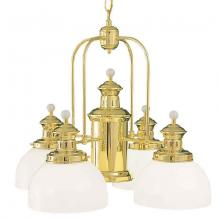 International 3564-10 - Five Light Brass Down Chandelier