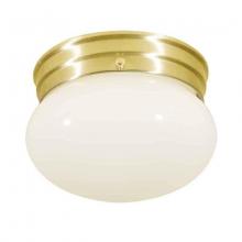 International E8438-10 - One Light Brass Mushroom Flush Mount
