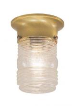 International 7431-11 - One Light Brass Outdoor Flush Mount