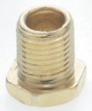 Satco Products Inc. 90/637 - Steel Hexagon Head Nipple; Brass Plated; 1/8 IP; 3/8" x 1/2" Overall