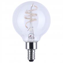 Satco Products Inc. S12561 - 4 Watt G16.5 LED; Reminiscent; Flex Gray Coil Filament; E12; 3000K; 120 Volt