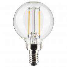 Satco Products Inc. S21201 - 3 Watt G16.5 LED Filament; Clear; Candelabra base; 90 CRI; 4000K; 120 Volt