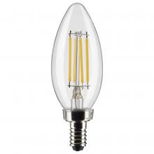 Satco Products Inc. S21366 - 4 Watt B11 LED Filament; Clear; Candelabra base; 90 CRI; 2700K; 120 Volt; 3-Pack