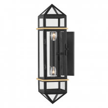 Hudson Valley 9002-AGB/BK - 2 LIGHT WALL SCONCE