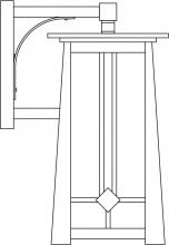 Arroyo Craftsman ABB-9CLR-BK - 9" Aberdeen wall mount