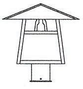 Arroyo Craftsman CP-12TAM-S - 12" carmel post mount with t-bar overlay