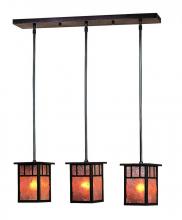 Arroyo Craftsman HICH-4L/3AF-RC - 4" huntington 3 light in-line, classic arch overlay