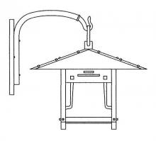 Arroyo Craftsman PDB-17GRC-P - 17" pagoda wall bracket