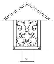 Arroyo Craftsman TRP-12ASTN-P - 12" timber ridge post mount with ashbury  filigree