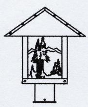 Arroyo Craftsman TRP-12MNAM-RC - 12" timber ridge post mount with mountain filigree