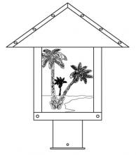 Arroyo Craftsman TRP-12PTCR-S - 12" timber ridge post mount with palm tree  filigree