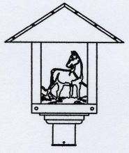 Arroyo Craftsman TRP-16HSOF-MB - 16" timber ridge post mount with horse filigree