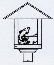 Arroyo Craftsman TRP-16TRF-BK - 16" timber ridge post mount with trout filigree