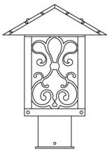 Arroyo Craftsman TRP-9ASWO-MB - 9" timber ridge post mount with ashbury  filigree