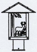 Arroyo Craftsman TRP-9DRTN-MB - 9" timber ridge post mount with deer filigree