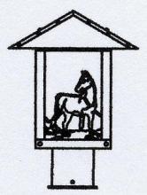 Arroyo Craftsman TRP-9HSM-MB - 9" timber ridge post mount with horse filigree