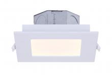 Canarm DL-4-9ER-WH-C - LED Recess Square Downlight, DL-4-9ER-WH-C -G-, 4 IN White Color Trim, 9W Dimmable, 3000K